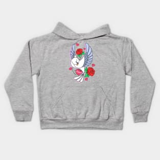 Cute Pigeon Flying - Peace & Love Kids Hoodie